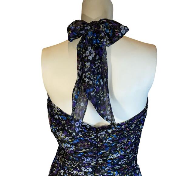 RTR Mac Duggal Floral Chiffon Cut Out Gown Size 8 - Picture 3 of 4